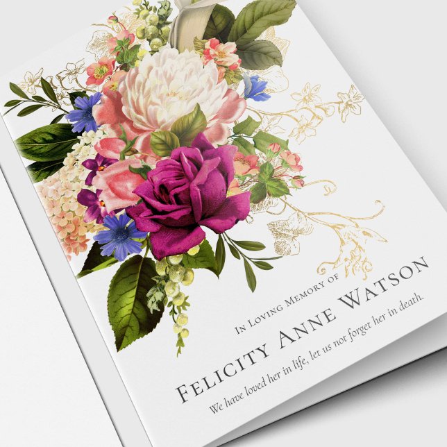 Tarjeta Compasión Funeral Gracias Cartas Floral Bouquet (Sympathy Funeral Thank You Cards Floral Bouquet)