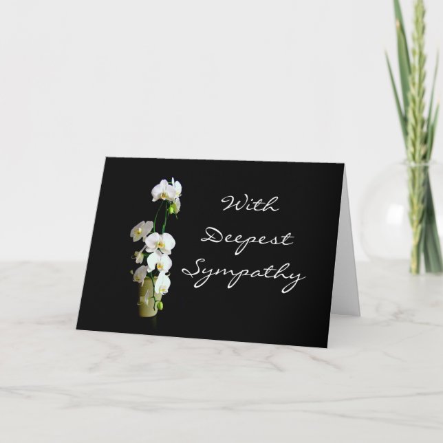 Tarjeta Compasión más profunda Orquídeas blancas (Anverso)