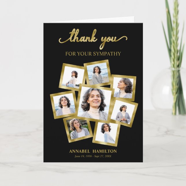 Tarjeta Compasión por el Collage de fotos moderno Gracias  (Anverso)