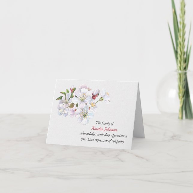 Tarjeta Compasión por el florecimiento de Apple Gracias (Anverso)