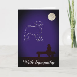 Tarjeta Compasión por el perro Pug Mascota Noche estrellad