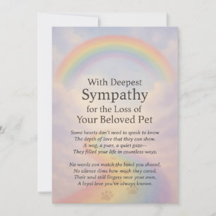 Tarjeta Compasión por la pérdida de un Mascota