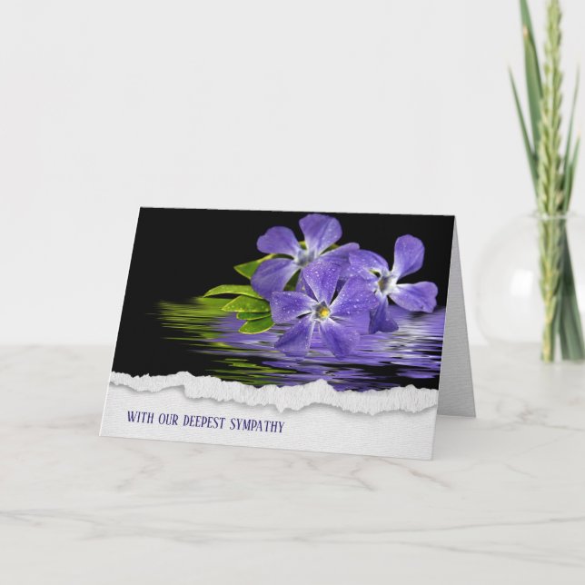 Tarjeta Compasión por las flores moradas de Myrtle (Anverso)