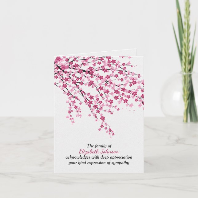 Tarjeta Compasión por los cerezos en flor de cerezo Gracia (Anverso)