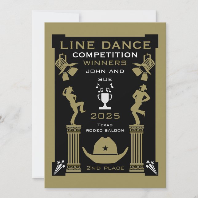 Tarjeta Competencia Americana de Baile de Línea (Anverso)