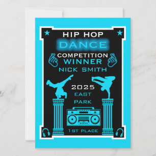 Tarjeta Competencia de baile Hip Hop