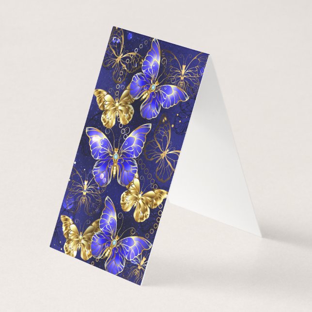 Tarjeta Composición con mariposas de zafiro (Reverso)