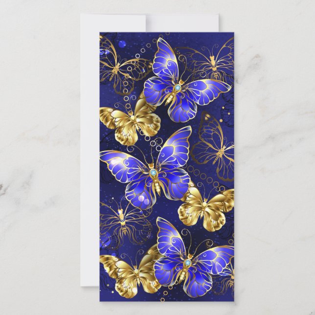 Tarjeta Composición con mariposas de zafiro (Anverso)
