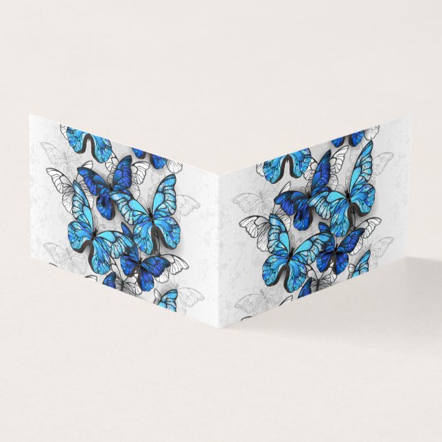Tarjeta Composición de las mariposas blancas y azules (Exterior)