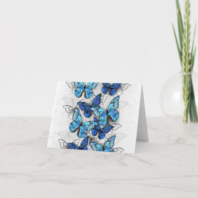 Tarjeta Composición de las mariposas blancas y azules (Anverso)