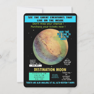 Tarjeta ¡Compra un boleto a la Luna! Plano de viaje espaci