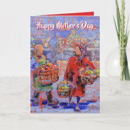 Tarjeta Comprando manzanas para el Pie #130107 Día de la M