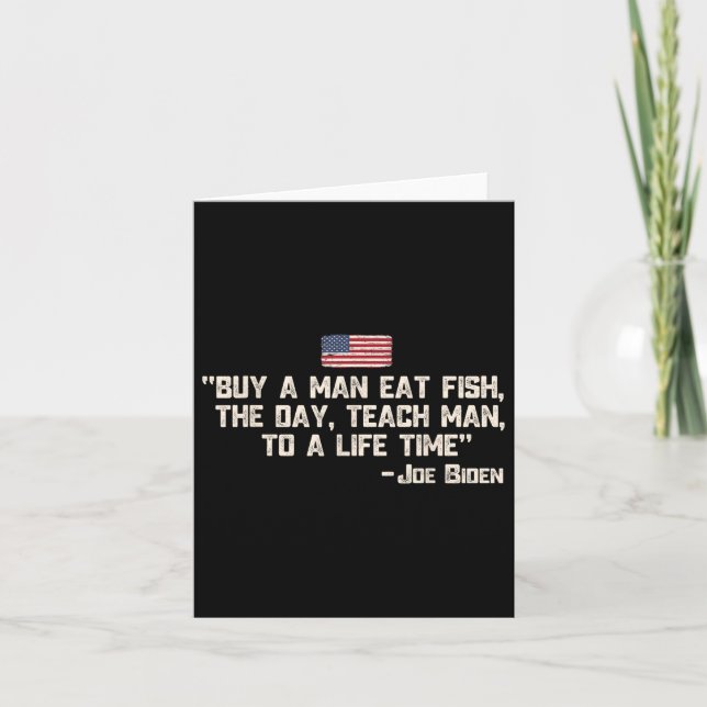 Tarjeta Comprar Un Hombre Comer Pescado El Día Enseñar A J (Anverso)