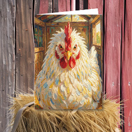 Tarjeta Comprobando cómo estás | Gallina Divertida