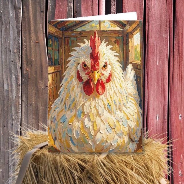 Tarjeta Comprobando cómo estás | Gallina Divertida (Subido por el creador)