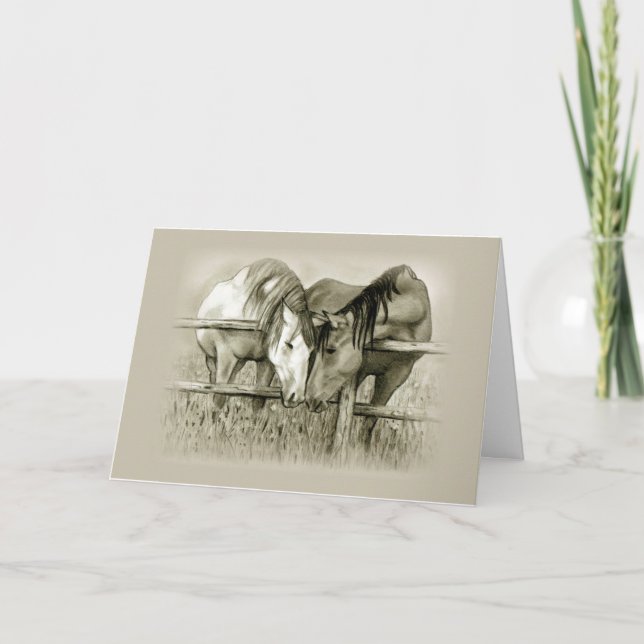 Tarjeta Compromiso: Amantes de Caballos Comparten Pasteles (Anverso)