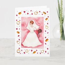 Tarjeta Compromiso con Boda de novia cuerdo