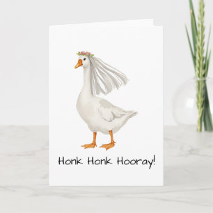 Tarjeta Compromiso de acuarela de ganso de novia