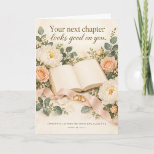 Tarjeta Compromiso Floral Romántico Libro Siguiente Capítu