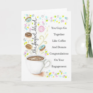 Tarjeta Compromiso Van Junto Como Café y Donas