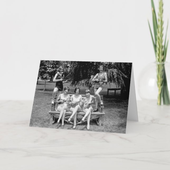 Tarjeta ¡Compruebe hacia fuera esos Ukuleles! - los años (Anverso)