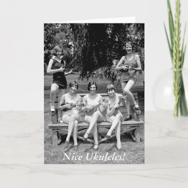Tarjeta ¡Compruebe hacia fuera esos Ukuleles! - los años (Anverso)