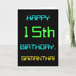 Tarjeta Computación digital divertida Tema 15 cumpleaños
