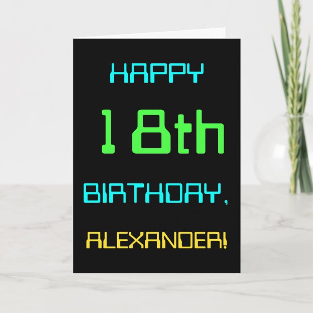 Tarjeta Computación digital divertida tema 18 cumpleaños (Anverso)