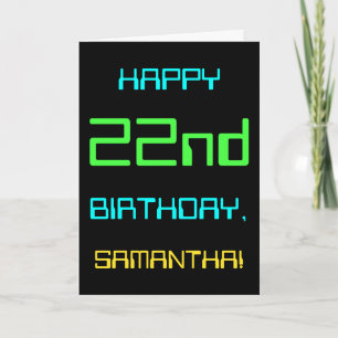 Tarjeta Computación digital divertida tema 22 cumpleaños