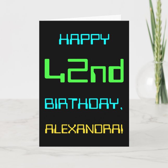 Tarjeta Computación digital divertida Tema 42 cumpleaños (Anverso)