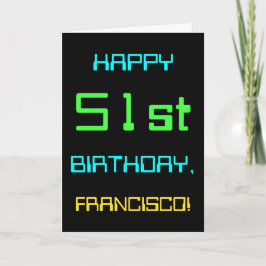 Tarjeta Computación digital divertida tema 51 cumpleaños