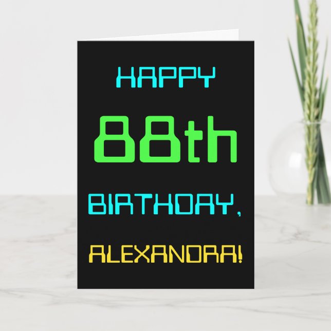 Tarjeta Computación digital divertida tema 88 cumpleaños (Anverso)
