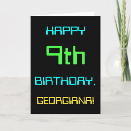 Tarjeta Computación digital divertida tema 9 cumpleaños