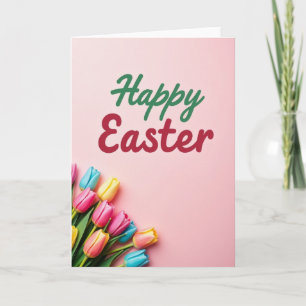 Tarjeta con Acabado Falso de Primavera Pastel