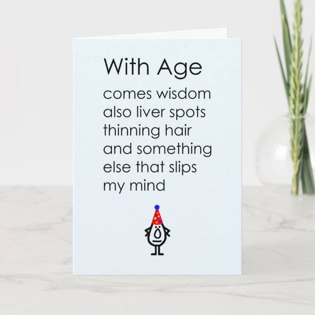 Tarjeta Con Age A Funny Poema De Cumpleaños Feliz (Anverso)