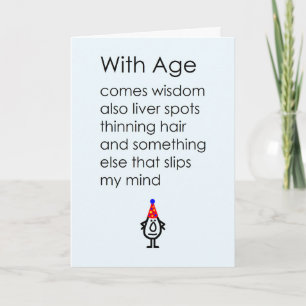 Tarjeta Con Age A Funny Poema De Cumpleaños Feliz
