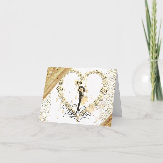 Tarjeta con agradecimiento con corazón (Anverso)