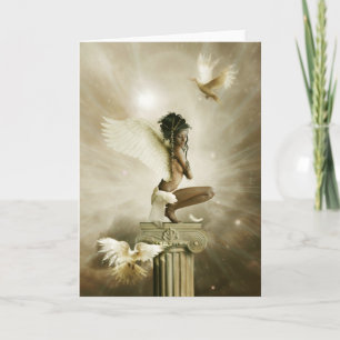 Tarjeta con alas siendo