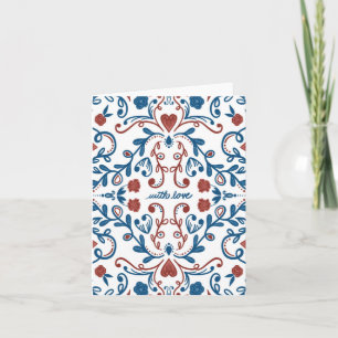 Tarjeta Con Amor, Aniversario de Arte Popular Escandinavo