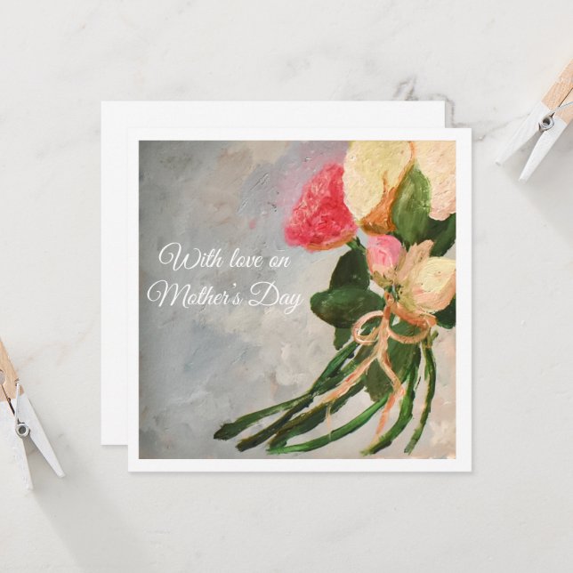Tarjeta Con Amor el Día de la Madre (Anverso/Reverso In Situ)