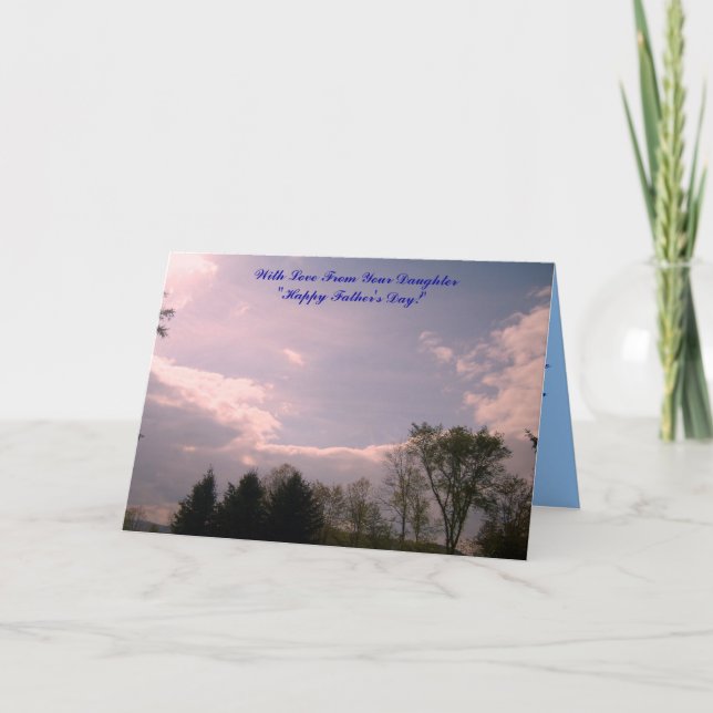 Tarjeta Con amor grasa feliz de su hija "… (Anverso)