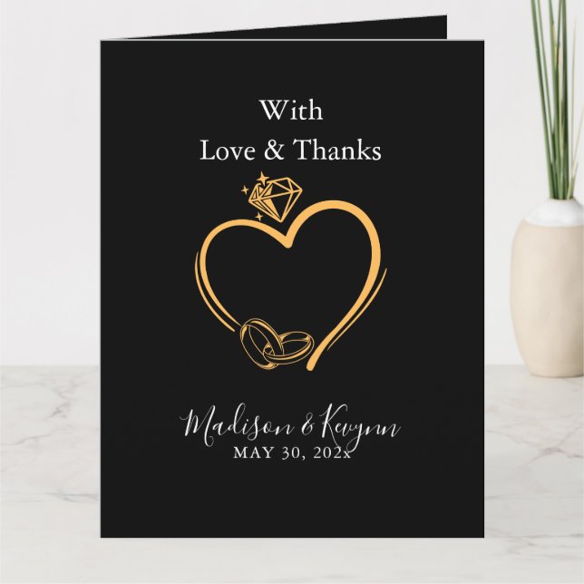 Tarjeta Con Amor Y Gracias  Boda (Anverso)