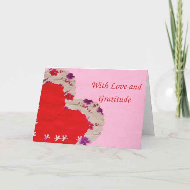 Tarjeta Con amor y gratitud (Anverso)