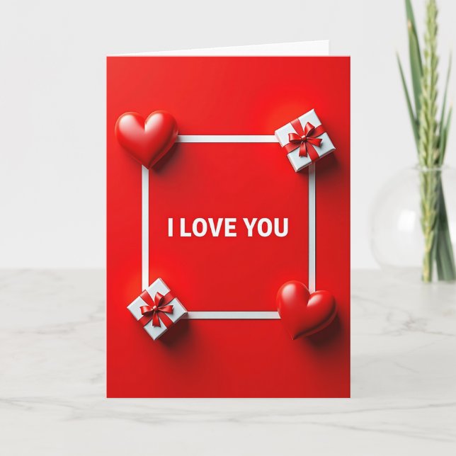 Tarjeta con aspecto de hoja de oro falso de amor r (Anverso)