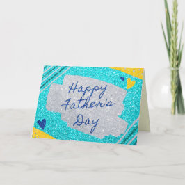 Tarjeta con brillo del Día del Padre feliz