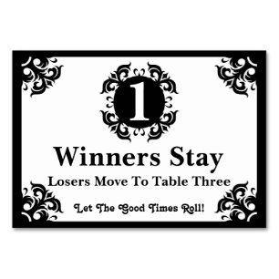 Tarjeta con clase #1 de la tabla de Bunco