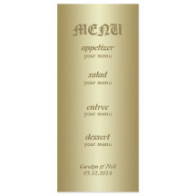 Tarjeta con clase elegante del menú del oro