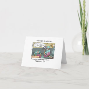 Tarjeta con Código de Teléfono Azul Dibujo Animado