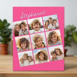 Tarjeta con collage de Instagram con 9 fotos cuadr