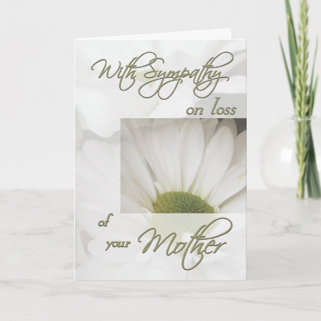 Tarjeta Con compasión por la pérdida de la madre/margarita (Anverso)